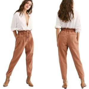 Free People Womans Pants Tan High Waist  Button Fly Size S